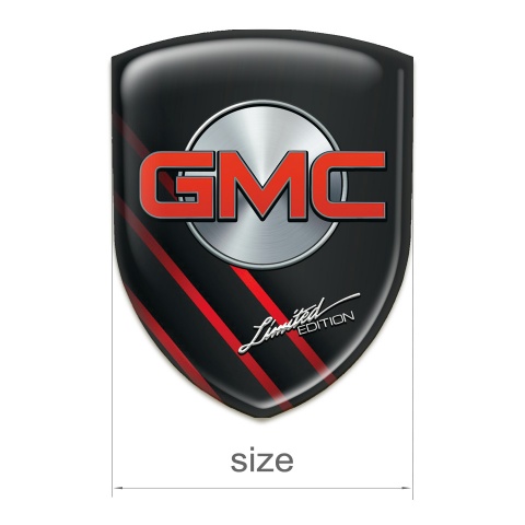 GMC Tuning Badge Black with Red Diagonal lines Design 