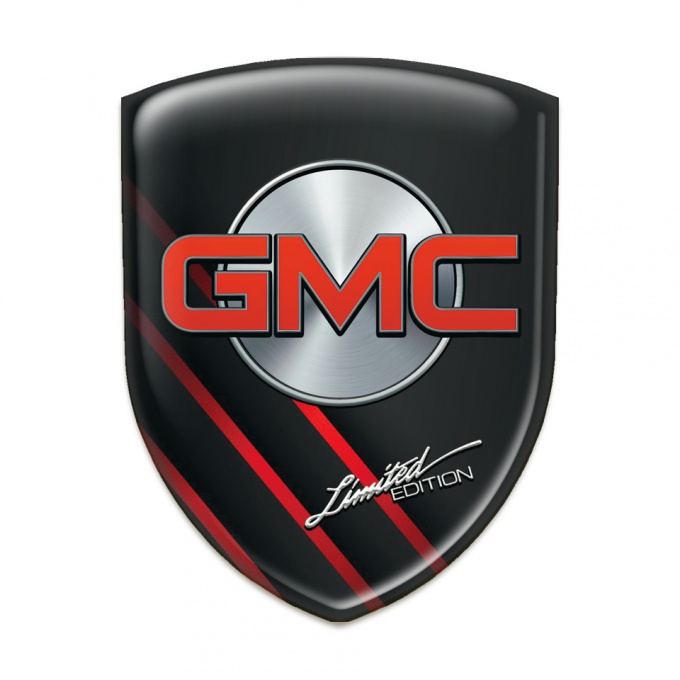 GMC Tuning Badge Black with Red Diagonal lines Design 