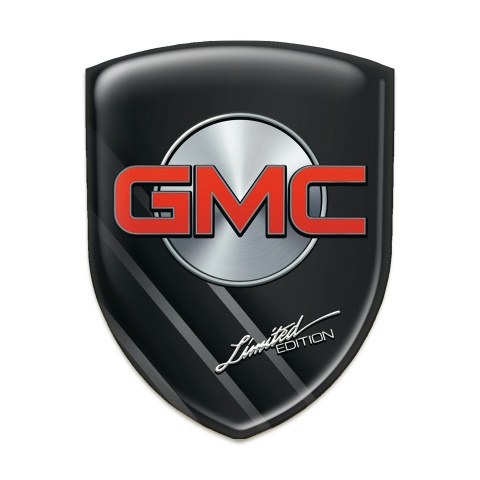 GMC Car Accessories Badge Black with Grey Diagonal Lines Design 