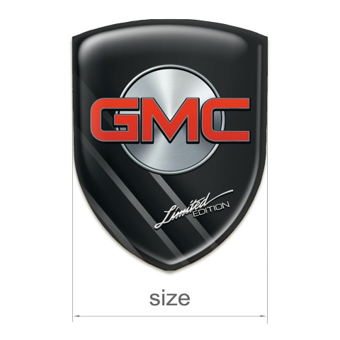GMC Car Accessories Badge Black with Grey Diagonal Lines Design 