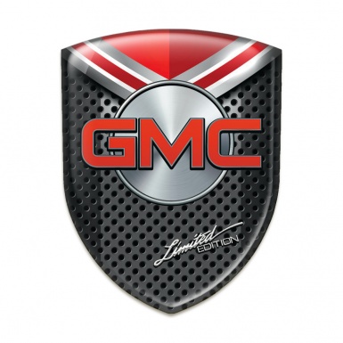 GMC Car Interior Badge Perforated Base with red Shield design 