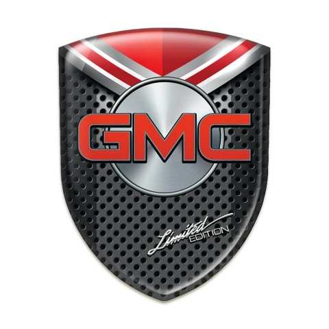 GMC Car Interior Badge Perforated Base with red Shield design 