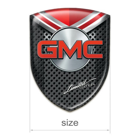 GMC Car Interior Badge Perforated Base with red Shield design 