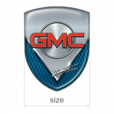 GMC Domed Emblem Aluminium Sheet with Blue Mesh Design 