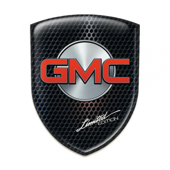 GMC 3D Gel Emblem Perforated base with Orange Shadow Effect 