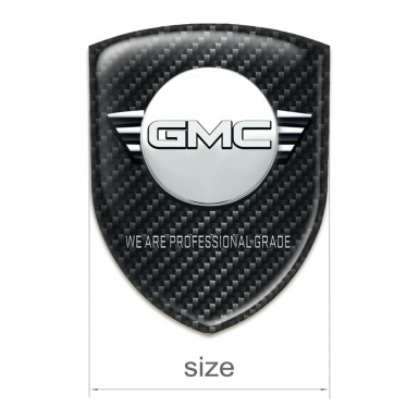 GMC Self Adhesive Emblem Logo Black Fibers Background and Round Logo 
