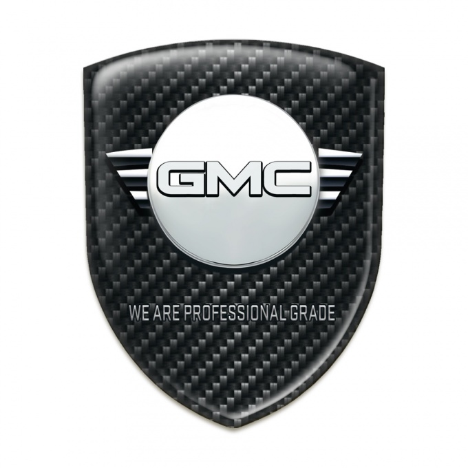 GMC Self Adhesive Emblem Logo Black Fibers Background and Round Logo 