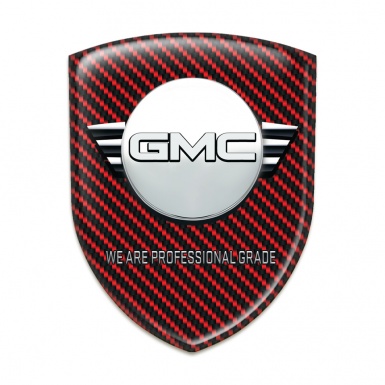 GMC Domed Emblem Red Carbon and Round Logo Style 