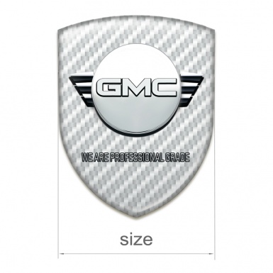 GMC Resin Sticker White Carbon and Round Logo 