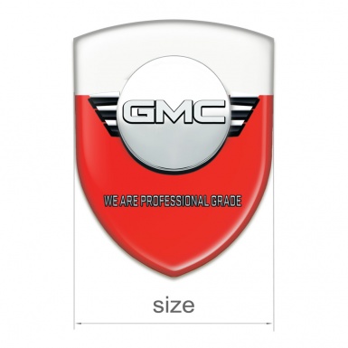 GMC Emblem Interior Red White Base Round logo 
