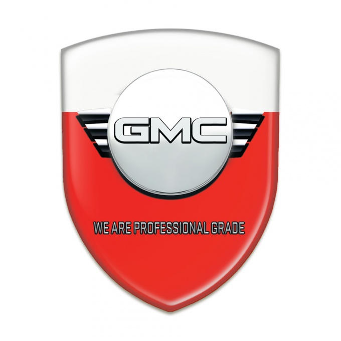 GMC Emblem Interior Red White Base Round logo 