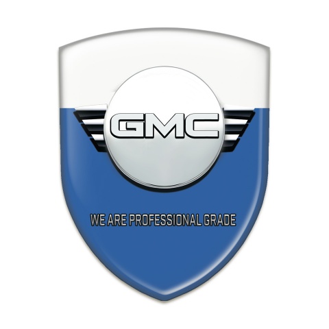 GMC Tuning Badge Blue White Base Round Logo Style 
