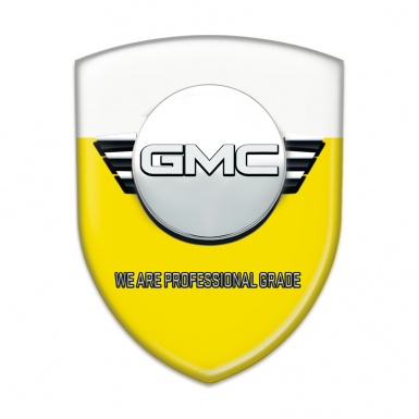 GMC Car Accessories Badge Yellow White Base Round Logo Style 