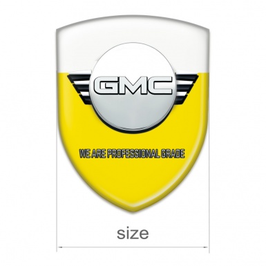 GMC Car Accessories Badge Yellow White Base Round Logo Style 