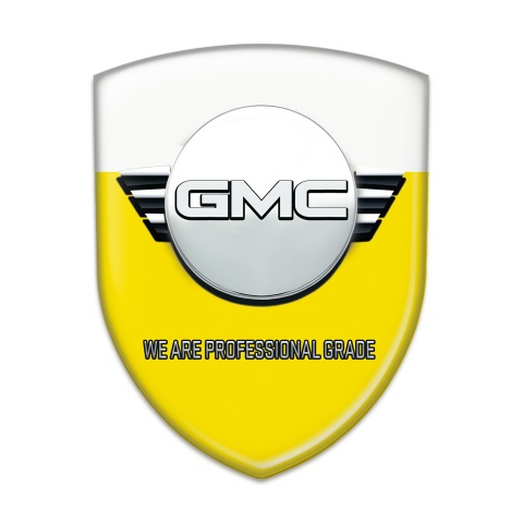GMC Car Accessories Badge Yellow White Base Round Logo Style 