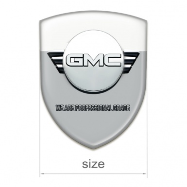 GMC Self Adhesive Car logo Emblem Grey White Base Round logo 