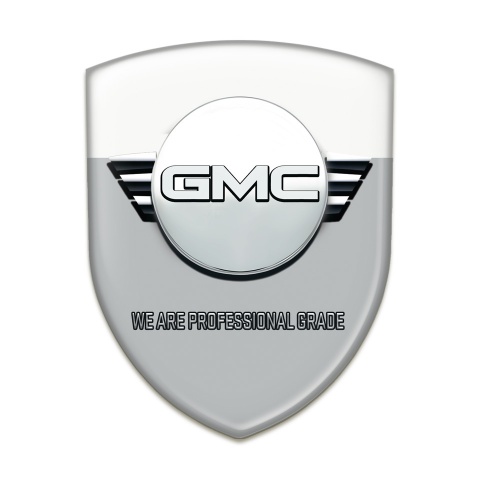 GMC Self Adhesive Car logo Emblem Grey White Base Round logo 
