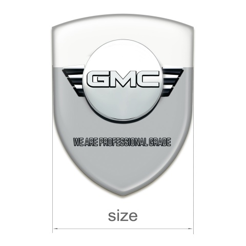 GMC Self Adhesive Car logo Emblem Grey White Base Round logo 