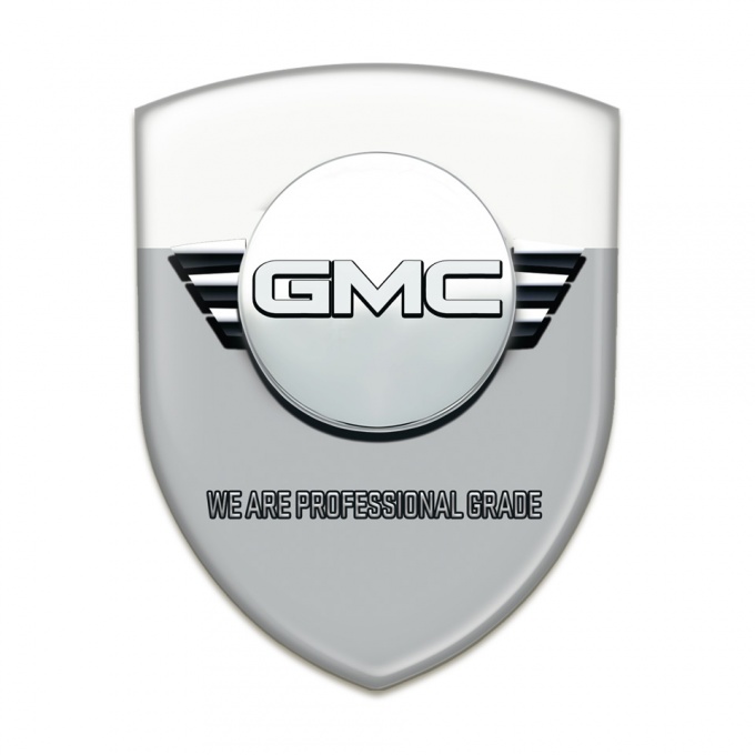 GMC Self Adhesive Car logo Emblem Grey White Base Round logo 