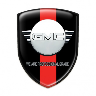 GMC Car Interior Badge BVlack with Red Band base Round Logo 