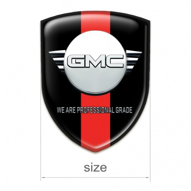 GMC Car Interior Badge BVlack with Red Band base Round Logo 
