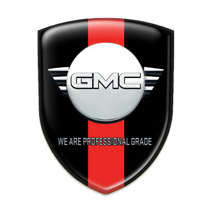 GMC Car Interior Badge BVlack with Red Band base Round Logo 