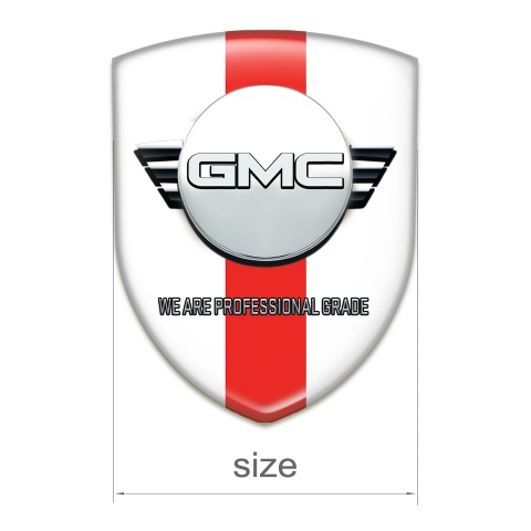 GMC Auto Emblem White with Red Band and Round Logo 