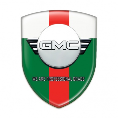 GMC Emblem Badge Logo Green White with Red Band Edition 
