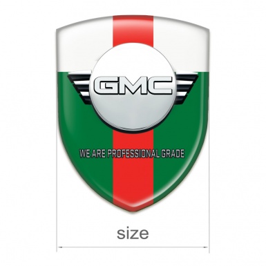 GMC Emblem Badge Logo Green White with Red Band Edition 