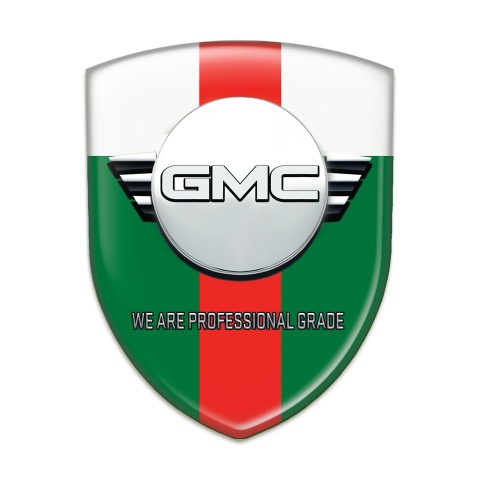 GMC Emblem Badge Logo Green White with Red Band Edition 