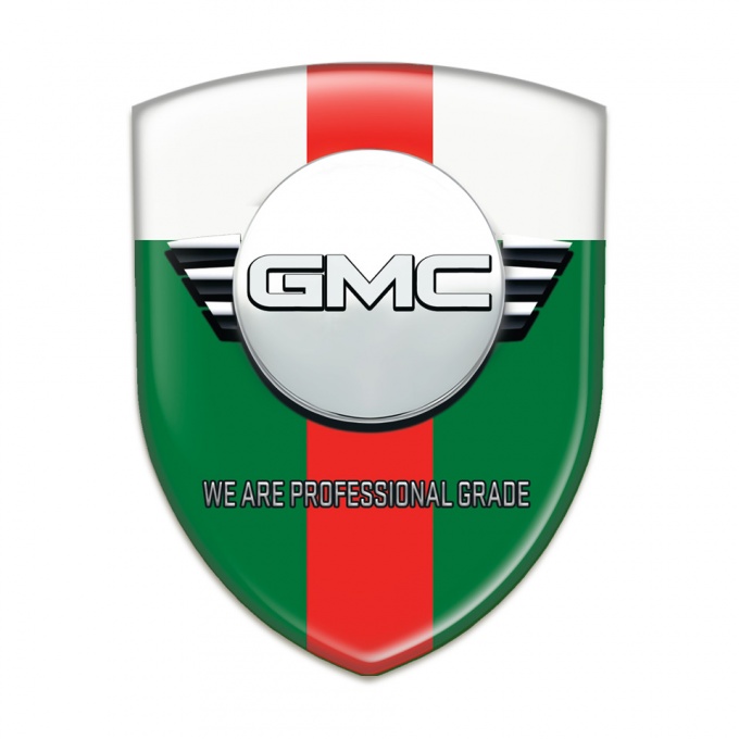 GMC Emblem Badge Logo Green White with Red Band Edition 