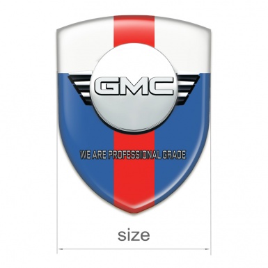 GMC Logo Emblem Blue White with Red Band Edition 