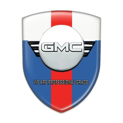 GMC Logo Emblem Blue White with Red Band Edition 