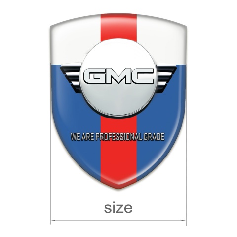 GMC Logo Emblem Blue White with Red Band Edition 