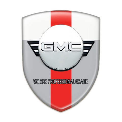 GMC Tuning Emblem Grey White with Red Band Edition 