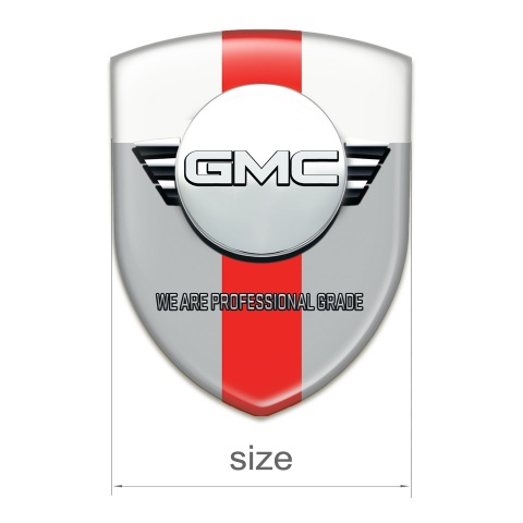 GMC Tuning Emblem Grey White with Red Band Edition 