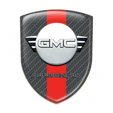 GMC Domed Emblem Brown carbon with Red Band Edition 