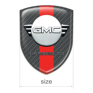 GMC Domed Emblem Brown carbon with Red Band Edition 