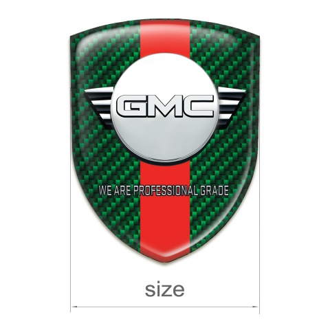 GMC Emblem Exterior Green Carbon Red band and Round Logo 