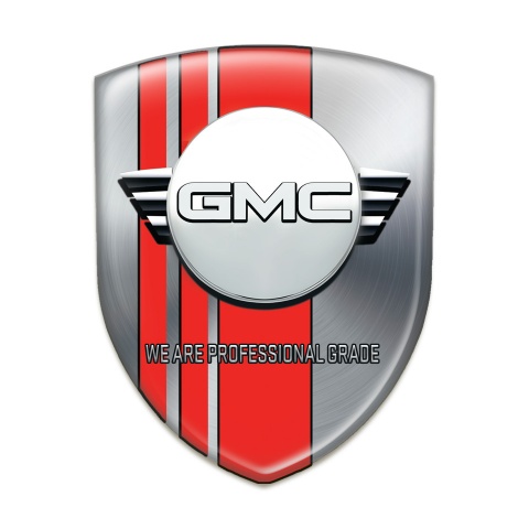 GMC Car Interior Badge Silver with Red Tapes Edition 