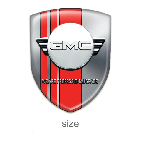 GMC Car Interior Badge Silver with Red Tapes Edition 