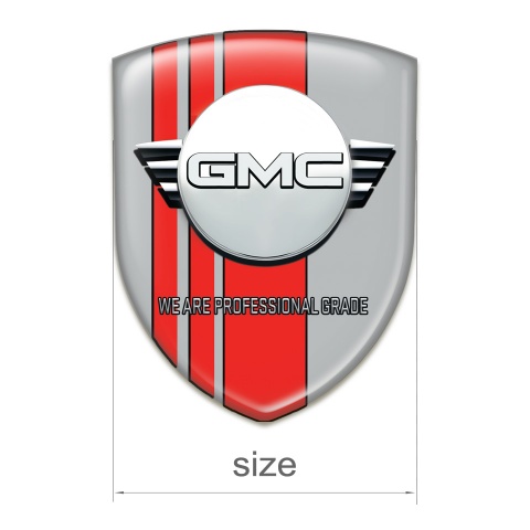 GMC Silicone Car Decal Badge Grey with Red Tapes Edition 