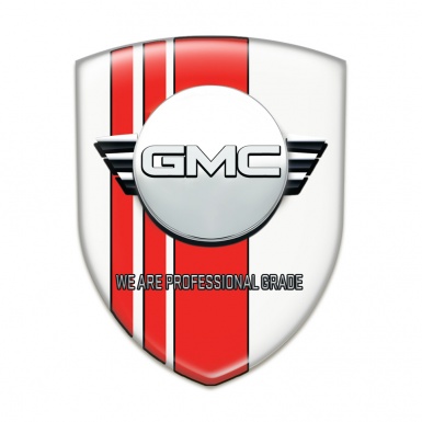 GMC Emblem Badge Logo White with Red Tapes Edition 