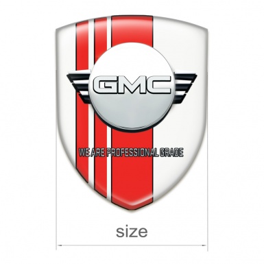 GMC Emblem Badge Logo White with Red Tapes Edition 