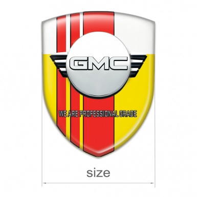 GMC Tuning Emblem Yellow White with Red Tapes and Round Logo 