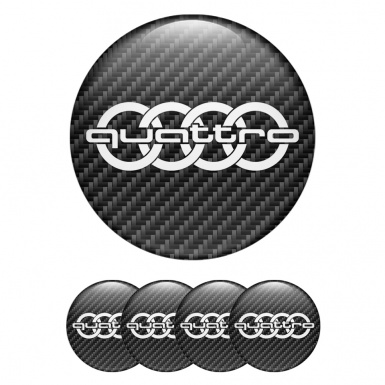 Audi Quattro Wheel Emblems for Center Caps Carbon