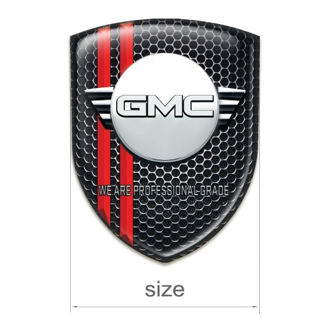 GMC Silicone Emblem Perforated Steel with Red Lines and Round Logo 