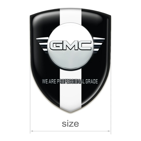 GMC Resin Sticker Black with White Ribbon Version 