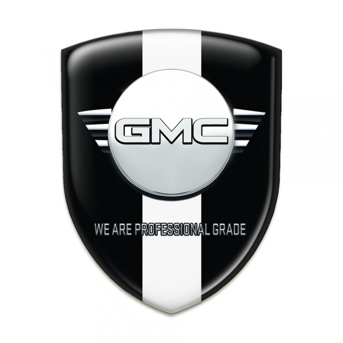 GMC Resin Sticker Black with White Ribbon Version 