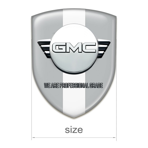 GMC Emblem Exterior Grey with White Ribbon Version 